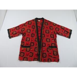 JC Penneys Towncraft Sanforized Lounge Red Shirt Coat Sz XL 1970s